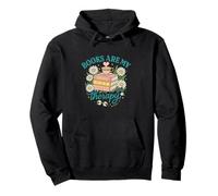 Books Are My Therapy - Cozy Cottagecore Reading Tee Felpa con Cappuccio