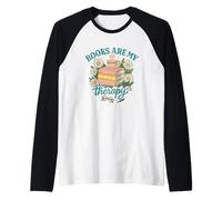 Books Are My Therapy - Cozy Cottagecore Reading Tee Maglia con Maniche Raglan