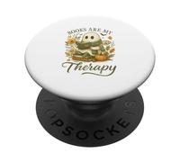 Books Are My Therapy Cute Ghost Halloween Reader PopSockets PopGrip Adesivo