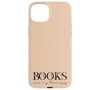 Books Are My Therapy Lover Bookish Librarian Boho Floral Custodia per iPhone 15 Plus
