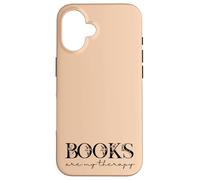 Books Are My Therapy Lover Bookish Librarian Boho Floral Custodia per iPhone 16