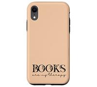 Books Are My Therapy Lover Bookish Librarian Boho Floral Custodia per iPhone XR