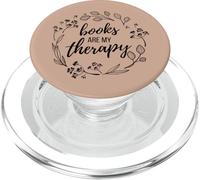Books Are My Therapy Lover Bookish Librarian Boho Floral PopSockets PopGrip per MagSafe