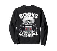 Books Are My Valentine - Lettore di Libri a Forma di Panda Felpa