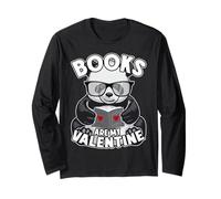 Books Are My Valentine - Lettore di Libri a Forma di Panda Maglia a Manica