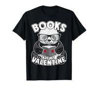Books Are My Valentine - Lettore di Libri a Forma di Panda Maglietta