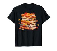 Books Autumn Fall Leaves Cozy Reading Vibes Maglietta