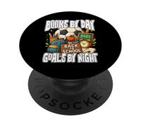 BOOKS BY DAY GOALS BY NIGHT Torna a scuola tifoso di calcio PopSockets PopGrip Adesivo
