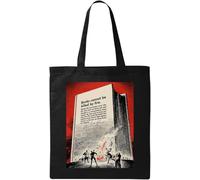 Books Cannot be Killed by fire People die but Books Never die Borsa in cotone ecologico naturale nero, Nero , Taglia unica