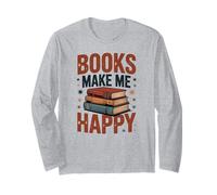 Books Make Me Happy per Gli Amanti dei Libri Maglia a Manica