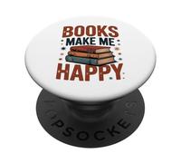 Books make me happy per gli amanti dei libri PopSockets PopGrip Adesivo