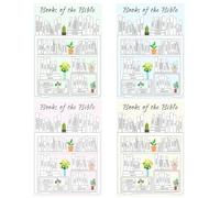 Books of The Bible Tracker Sticker, 4 x Christian Bible Tracker per lettura, adesivi per registro capitolo tracciamento e organizzazione per donne, uomini