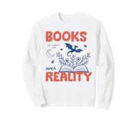 Books Over Reality Book Lover Reader Fiction Library Bookish Felpa