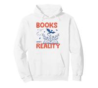 Books Over Reality Book Lover Reader Fiction Library Bookish Felpa con Cappuccio