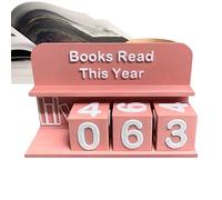 Books Read Counter, Book Counter Sign, 5.71x1.57x3.94 Inches Reading Challenge Display, Bookshelf Decor, Number Symbol for Shelf, Writers Surprise, Holiday Library Decoration, Literary Fans