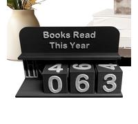 Books Read Counter, Book Counter Sign, 5.71x1.57x3.94 Inches Reading Challenge Display, Bookshelf Decor, Number Symbol for Shelf, Writers Surprise, Holiday Library Decoration, Literary Fans