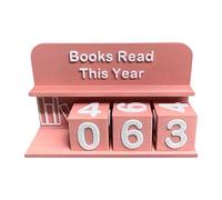Books Read Counter, Reading Challenge Sign, Display Shelf Decor, Sturdy Wood Design, Reusable Material, Ideal for Writers Holiday, Birthday, Literary Fans, 5.71x1.57x3.94 Inches