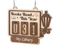 Books Read Counter - Wooden Hangable Pendant Ornament For Students | Book Tracker Teachers Writers Library | Pendant Ornament Wooden Living Room Reading Goal Display