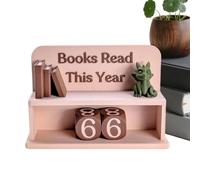Books Read This Year Counter - Libreria decorativa, personalizzabile, per gli amanti dei libri, per tavolo, soggiorno, ufficio