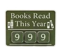 Books Read This Year Tracker - Interactive Wooden Desk Ornament, Reading Goal Counter Sign, Bookish Milestone Display For Library Shelf & Nook | Gift For Readers & Teachers