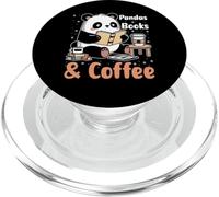 Books Reading Reader Panda - Funny Panda Books and Coffee PopSockets PopGrip per MagSafe