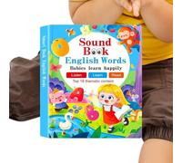 Books with Sound, Interactive Reading Toy, 10.24x7.87 Inches Portable Design Electronic Educational Sensory Book Buttons for Speech Development, Fun Learning Game, Home, Classroom