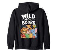 Books Zoo animals Book Reader Kids Felpa con Cappuccio