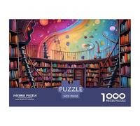 Bookshelf 1000 Piece Jigsaw Puzzle For Adults Educational Games Stress Relief Puzzle Exercise The Memory of The Brain for Adults And Kids, Age 12 Years Up 70x50cm/1000pcs