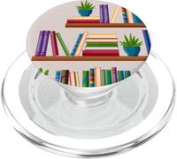 Bookshelf Book Lover Librarian Reading Decor PopSockets PopGrip per MagSafe
