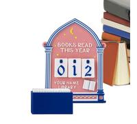 Bookshelf Book Tracker - Number Card Counter, Reading Sign Display, How Many Books Read This Year Sign, Home Office Library Decor for Women Kids Readers Bookish Writers Teachers