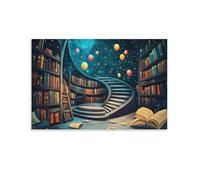 Bookshelf Pittura Ad Olio Dipinto A Mano Su Tela,Quadri Astratti Variopinto Fondo Colorato,Decorazione Della Parete Di Arte Professionale Di Grandi Dimensioni Per 20x30inch(50x75cm)