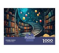 Bookshelf Puzzle 1000 Pezzi Per Adulti, 1000 Pezzi Starlit Sky Grandi Regali Sfida Giocattolo Per Giochi Educativi Regali 70x50cm/1000pcs