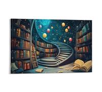 Bookshelf Stampe Su Tela Senza Cornice Quadri Moderni Wall Art Colorato Albero Della Vita Dipinti Su Tela Astratti Decorazione Di Arte Della Parete Per Soggiorno Camera Da Letto 16x24inch(40x60cm)