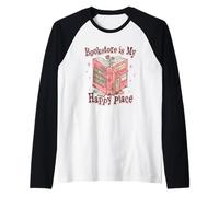 Bookstore è Il Mio Posto Felice Stravagante Fuga Maglia con Maniche Raglan