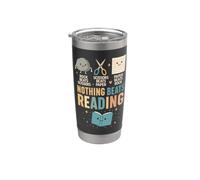 Booktrovert Camicia, Nothing Beat Reading Rock Paper Scissors Bicchiere termico in acciaio inox doppia parete