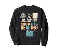 Booktrovert Camicia, Nothing Beat Reading Rock Paper Scissors Felpa