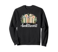 Booktrovert Floral Books Aesthetic Cozy Reader Graphic Felpa