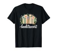 Booktrovert Floral Books Aesthetic Cozy Reader Graphic Maglietta