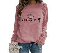 Booktrovert Sweatshirt, Women Cute Long Sleeve Crew Neck Bookish Shirts, Bookworm Book Lover Gifts Pullover Tops
