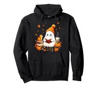 Bookworm Ghost Cozy Reading Book Autunno Carino Halloween Felpa con Cappuccio