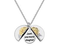 Bookworm Gift Book Lover Gift Bookish Gift Librarian Appreciation Gift Just One More Chapter Sunflower Locket Necklace (more chapter nec)