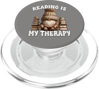 Bookworm Gnome For Librarian Teacher Reading Is My Therapy PopSockets PopGrip per MagSafe