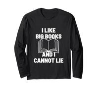 Bookworm Pun I Like Big Books And I Cannot Lie Reading Maglia a Manica