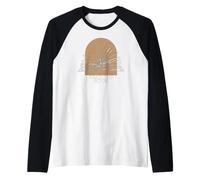 Bookworm Read The Book Boho Arch Line Art Illustration Maglia con Maniche Raglan