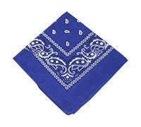 BOOLAVARD 100% Cotone, 1, 6 o 12 Confezioni Bandane con Motivo Paisley Originale | Scelta di Colore Headwear Sciarpa / Capelli della Testa del Nastro Wrap Collo Polso Cravatta (Nero, Rosso, Blu, Bianco, ecc) (Blu)