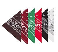 BOOLAVARD 100% Cotone, 1, 6 o 12 Confezioni Bandane con Motivo Paisley Originale | Scelta di Colore Headwear/Capelli dell'involucro della Sciarpa legame Testina del Nastro da Polso Collo (6 Misti)