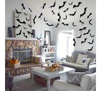 Boolavard 124 pezzi 3D Black Bat Wall Decals - Decorazione spettrale di Halloween per bar e stanze, perfetta per feste e oggetti di scena spaventosi