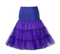 BOOLAVARD 1950 26" Rockabilly Sottoveste Retro Vintage Petticoat Tutu Swing Rosso, Nero, Bianco, Blu, Rosa, viola., L-XL