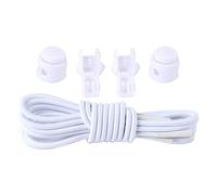 Boolavard 2 Paia No Tie Elastic Lock Lacci per Scarpe Corda Running Jogging Sneakers Trainer Lacci per Scarpe (Bianco)