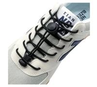 Boolavard 2 Paia No Tie Elastic Lock Lacci per Scarpe Corda Running Jogging Sneakers Trainer Lacci per Scarpe (Nero pieno)